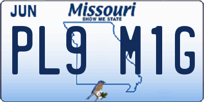 MO license plate PL9M1G