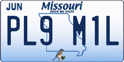 MO license plate PL9M1L