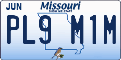 MO license plate PL9M1M
