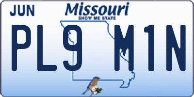 MO license plate PL9M1N