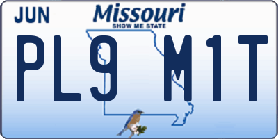 MO license plate PL9M1T