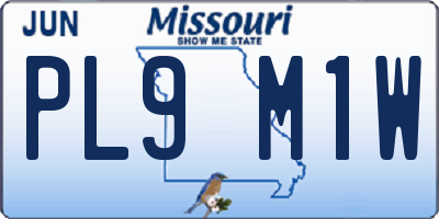 MO license plate PL9M1W