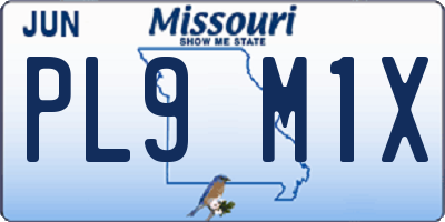 MO license plate PL9M1X