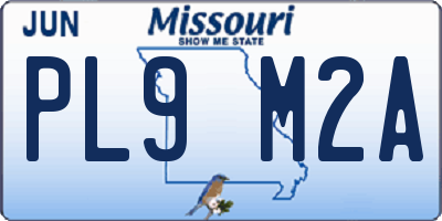 MO license plate PL9M2A