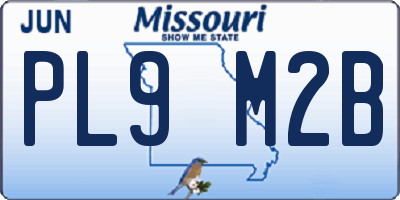 MO license plate PL9M2B