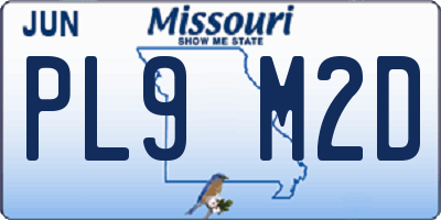 MO license plate PL9M2D