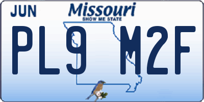 MO license plate PL9M2F