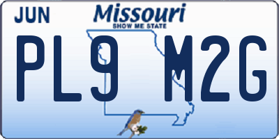MO license plate PL9M2G