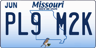 MO license plate PL9M2K