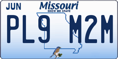 MO license plate PL9M2M