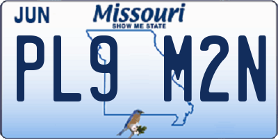 MO license plate PL9M2N