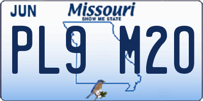 MO license plate PL9M2O