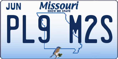 MO license plate PL9M2S