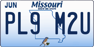 MO license plate PL9M2U