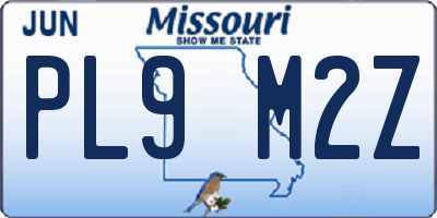 MO license plate PL9M2Z