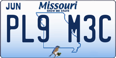 MO license plate PL9M3C