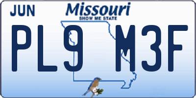 MO license plate PL9M3F