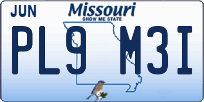 MO license plate PL9M3I