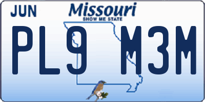 MO license plate PL9M3M