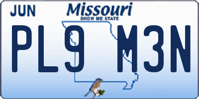 MO license plate PL9M3N