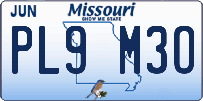 MO license plate PL9M3O