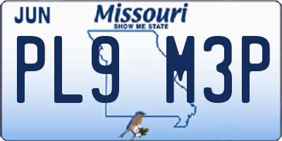 MO license plate PL9M3P