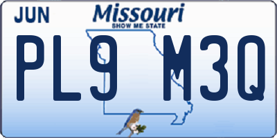MO license plate PL9M3Q