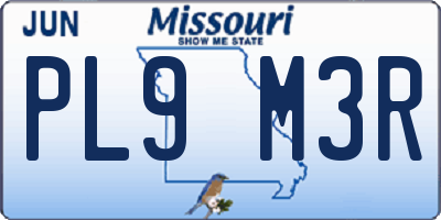 MO license plate PL9M3R