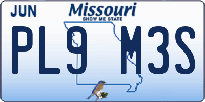 MO license plate PL9M3S