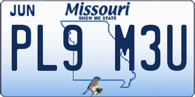 MO license plate PL9M3U