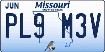 MO license plate PL9M3V