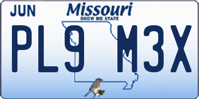 MO license plate PL9M3X