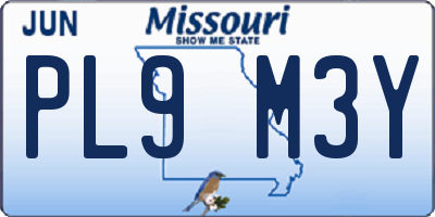 MO license plate PL9M3Y