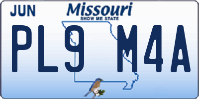 MO license plate PL9M4A