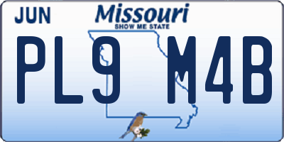 MO license plate PL9M4B