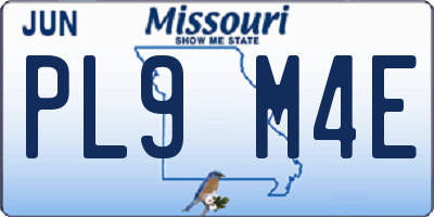 MO license plate PL9M4E