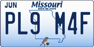 MO license plate PL9M4F