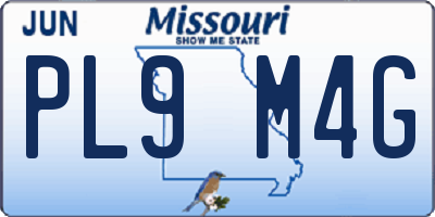 MO license plate PL9M4G