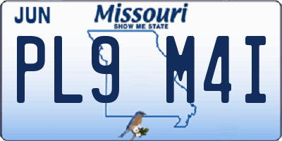 MO license plate PL9M4I