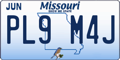 MO license plate PL9M4J