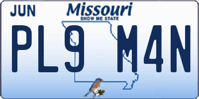 MO license plate PL9M4N