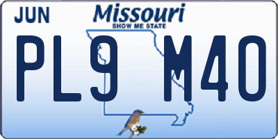 MO license plate PL9M4O