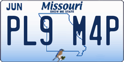 MO license plate PL9M4P