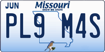 MO license plate PL9M4S