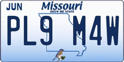 MO license plate PL9M4W