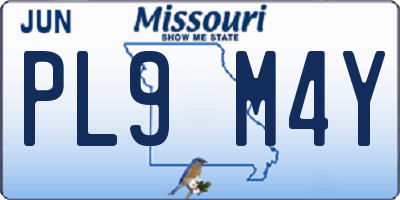 MO license plate PL9M4Y