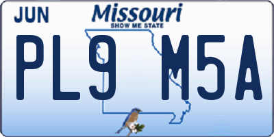 MO license plate PL9M5A