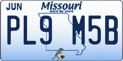MO license plate PL9M5B