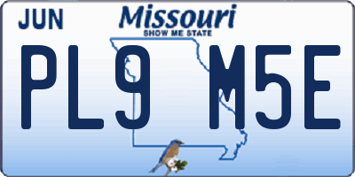 MO license plate PL9M5E