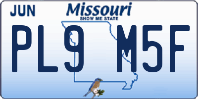 MO license plate PL9M5F